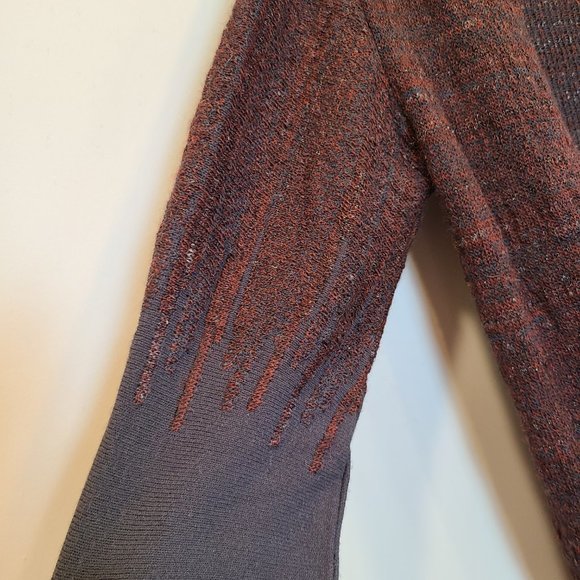 Sarah Pacini Cardigan Sweater Open Front Maroon Womens One Size - Picture 2 of 8